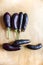 Eggplant composition. Vegetable composition on the table. flat lay