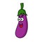 Eggplant fruit cartoon character illustration design with cute mouth and eyes