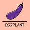 Eggplant hand-drawn style.