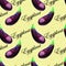 Eggplant pattern on grunge background.