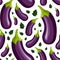 Eggplant pattern on white. Bright food seamless pattern