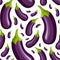 Eggplant pattern on white. Bright food seamless pattern