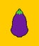 Eggplant pixel art. Purple Vegetable 8 bit. Pixelate Food vector illustration