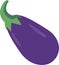 eggplant purple food isolated white background