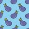 Eggplant seamless doodle pattern