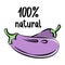 Eggplant sketch logo. Vector illustration. Hand drawn illustration.