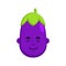 Eggplant sleep emotion avatar. Purple Vegetable sleeping Emoji.