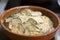 Eggplant stewed in sour cream sauce