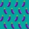 Eggplant stock seamless pattern on blue green background