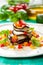 Eggplant, Tomato and Mozzarella Stacks