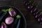 Eggplant varieties arrangement closeup