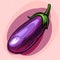 Eggplant. Vector illustration. A pair of ripe large eggplant.