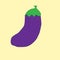 Eggplant on the yellow background