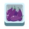 Eggplants in Tray Flat Design Illustration.