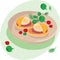 Eggs Benedict - illustration for breakfast, brunch menu in a hotel, cafe, restaurant, diner. Poster for a wall