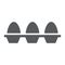 Eggs in carton package glyph icon, farming