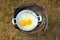 Eggs cooked on a camping stove