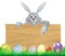 Eggs and Easter bunny sign