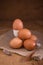 Eggs from farm to the market for raw material to cooking by chef