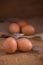 Eggs from farm to the market for raw material to cooking by chef