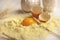 Eggs, flour, sour cream, milk, sugar and salt for cooking