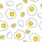 Eggs hand draw seamless pattern on isolated white background