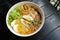 Eggs noodle in the Tomyam soup