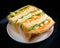 Eggs sandwich bread isolated