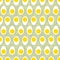 Eggs seamless ornament. Easter food tile floral pattern.