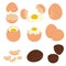 Eggshell icons set, isometric style
