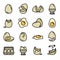 Eggshell icons set, outline style