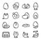 Eggshell icons set, outline style