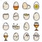 Eggshell icons set vector flat
