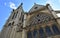Eglise Saint-Severin, flamboyant gothic church with blue sky. Paris, France.