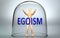 Egoism can separate a person from the world and lock in an invisible isolation that limits and restrains - pictured as a human