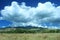 Egon mountain with blue sky and thatch.