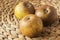 Egremont Russet Apples on a Banana Leaf Mat