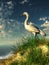 Egret on a Grassy Dune