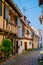 Eguisheim, Alsace, France,Traditional colorful halt-timbered houses in Eguisheim Old Town on Alsace Wine Route, France