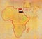 Egypt on actual vintage political map of africa