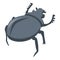 Egypt black bug icon, isometric style