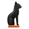 Egypt black cat icon, cartoon style