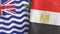 Egypt and British Indian Territory two flags textile cloth 3D rendering