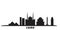 Egypt, Cairo city skyline isolated vector illustration. Egypt, Cairo travel black cityscape