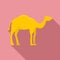 Egypt camel icon, flat style
