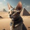 Egypt Cat Close Up. Generative AI