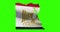 Egypt country shape outline on green screen with national flag waving animation