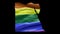 Egypt country shape territory outline with LGBT rainbow flag background waving animation. Concept of the situation with