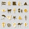 Egypt country theme symbols stickers set