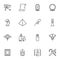 Egypt culture line icons set